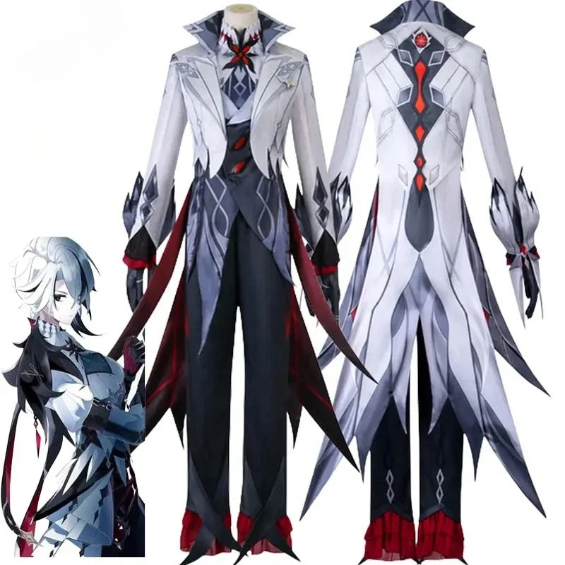 Costume de Cosplay Arlecchino The Knave Genshin Impact Fatui Harbinger Wig Set Servant Snezhnaya Costumes d'Halloween pour femmes