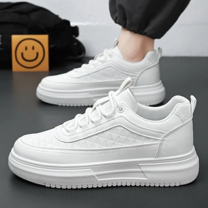 Baskets décontractées à plateforme tendance pour hommes, chaussures de course blanches d'extérieur, chaussures de sport respirantes pour hommes, chaussures de marche légères, chaussures de tennis