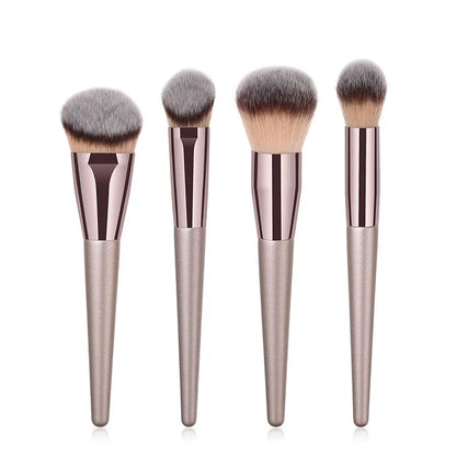 Ensemble de pinceaux de maquillage pour femmes, couleur champagne chaud, pour fond de teint, poudre, blush, fard à paupières, pinceau de mélange Kabuki, outils de beauté