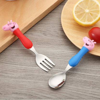 Cartoon Peppa Pig Geschirr Gabel Löffel George Pig Papa Mama Party Anime Figur Geschirr Studenten Familie Geschenk Spielzeug Party Jungen Geschenke