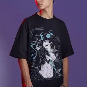 Blauer Exorzist Rin Okumura T-Shirt, Anime Shirt Grafik Anime T-Shirt Manga Shirt Japanischer Anime