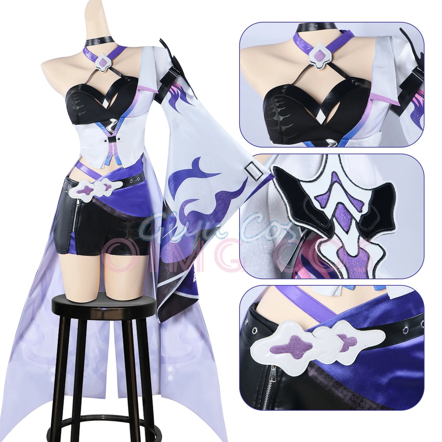 Acheron Cosplay Französisches Dienstmädchen Kostüm Honkai Star Rail Karneval Uniform Perücke Anime Halloween Kostüme Männer Spiel