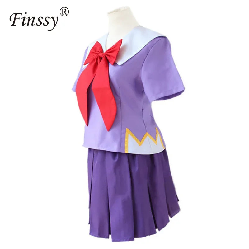 Anime 2. Mirai Nikki Gasai Yuno Lolita Sailor Cosplay Kostüm Loli Bogen Kurzen Rock Perücke Länge 80cm Für Frauen