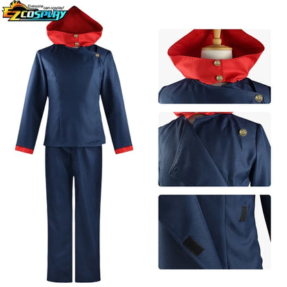 Itadori Yuji Cosplay Anime Jujutsu Kaisen Itadori Yuji Cosplay Costume Wig Jacket Pants Uniform Wig Suit Halloween Costumes