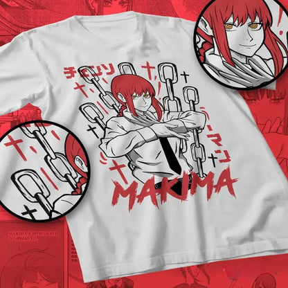 Chainsaw Man Makima T-Shirt Pochita,Anime Alle Größe Kettensäge Mann Power