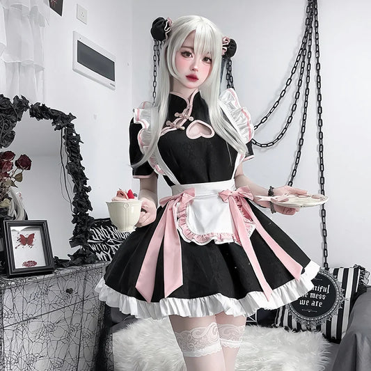 Chinesischen Stil Maid Lolita Cosplay Kostüm Frauen Schatz Cheongsam Kleid Halloween Party Kellnerin Rolle Spielen Animation Zeigen Neue