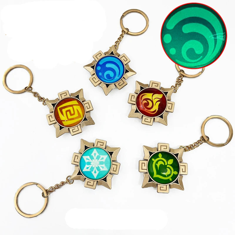 Impact Natlan Visions Cosplay Fontaine Accessoires 7 Éléments Pendentif Sac À Dos En Verre Lumineux Collections D'anime Cadeaux Pour Les Fans