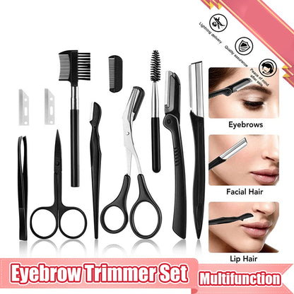 Ensemble de 3 à 11 pièces de tondeuse à sourcils, ciseaux, pinces à épiler, rasoir à sourcils, peigne à sourcils, rasoir, pince à sourcils, ensembles d'outils de maquillage