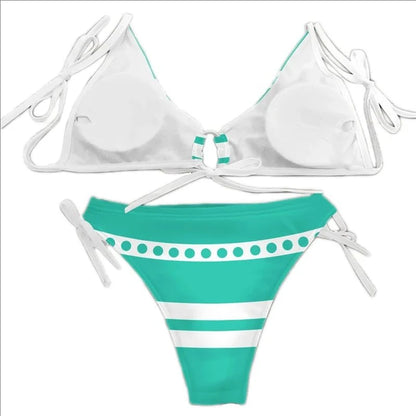 Anime Cartoon Druck Badeanzug Bikini Nami Cosplay Kostüm Frauen Sexy Sommer Bademode Outfits Halloween-Party Anzug