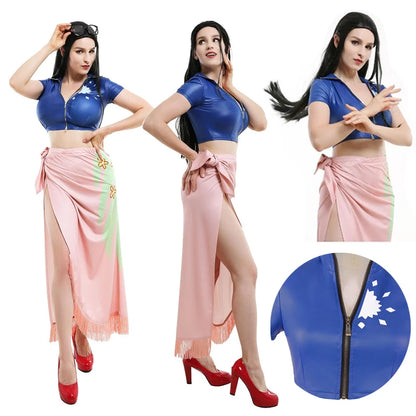 Nico Robin Cosplay Costume Top and Wrap Skirfor Women One Piece Anime Nico Robin Outfit Dress