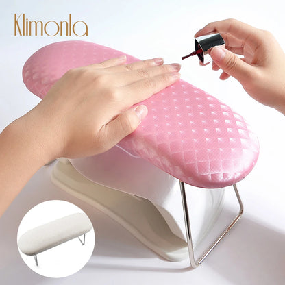 Pink/White Plaid Waterproof Leather Hand Pillow Arm Rest Cushion Nail Art Wrist Support Pad Soft Pillow Stand for Manicure Salon