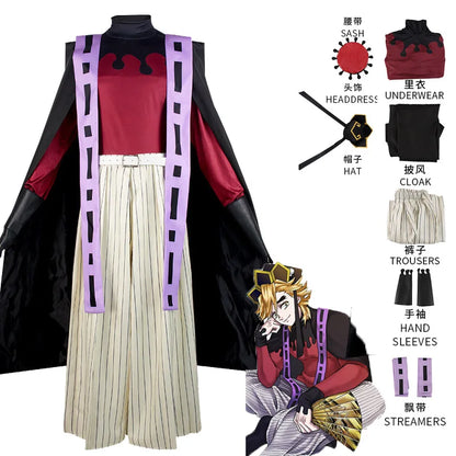 Costume de Cosplay Demon Doma Douma, perruque, ensemble de ventilateurs, tenue Kimetsu No Yaiba, Halloween, Anime Douma, Kimono pour hommes et femmes