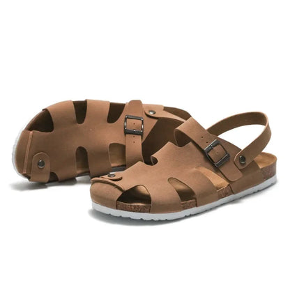 CEVABULE Herren Kork Sandalen Wasser Kiefer Sandalen Zwei Tragen Strand Äußere Scrub Herren Schuhe KWN