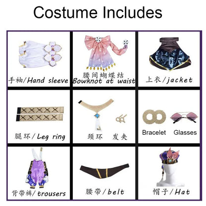 Costumes de cosplay Genshin Impact Dori Sumeru Department Store Merchant Dori Sangemah Bay Perruque Couvre-chef Accessoires