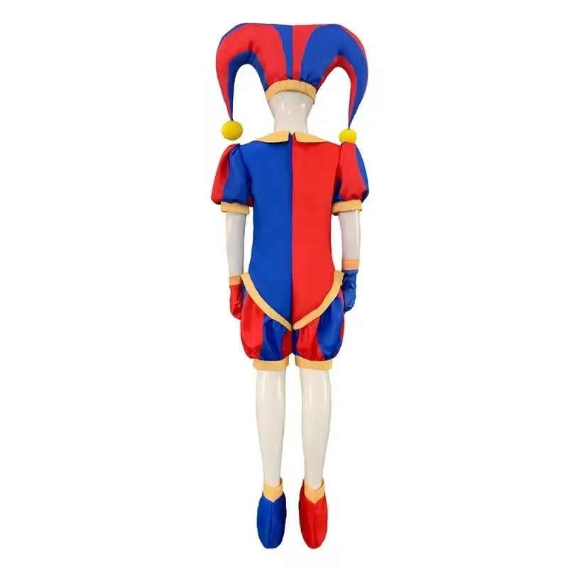 Pomni Digital Circus Jumpsuit Theater Kids Gifts Party Carnival Cosplay Hat Suits Clothing Vestido Christmas Cartoon Costume