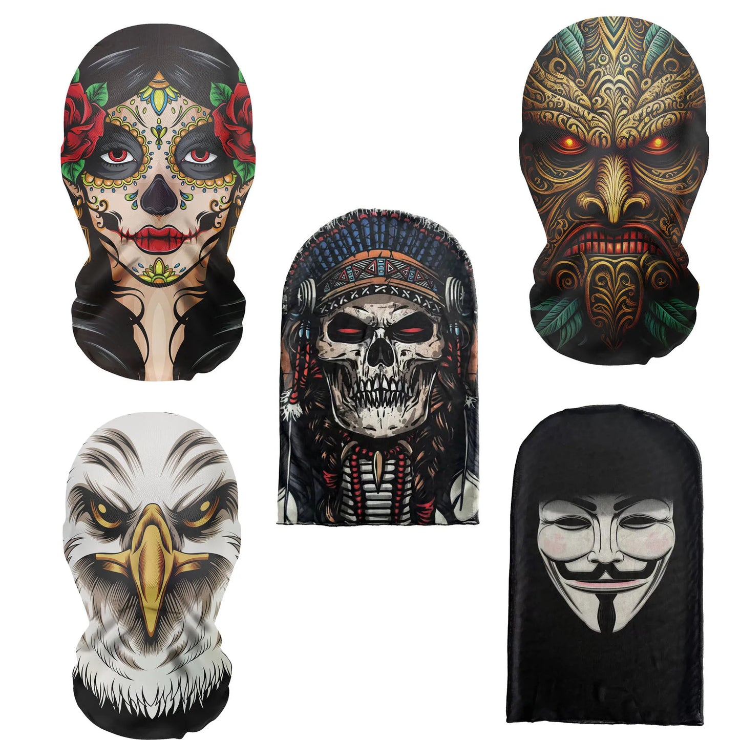 New 3D Printed Kanye Mask Elastic Mesh Full Face Mask for Men Women Cosplay Headwear Hip Hop Fashion Balaclava Hood Hat Headg