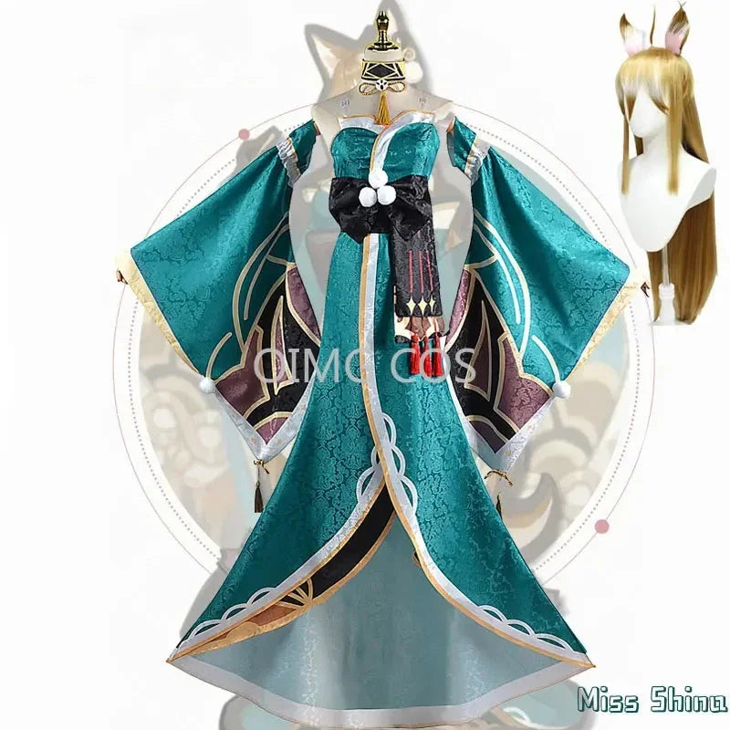 Genshin Impact Miss Hina Cosplay Costume Uniforme Perruque Anime Halloween Costumes Femmes Jeu