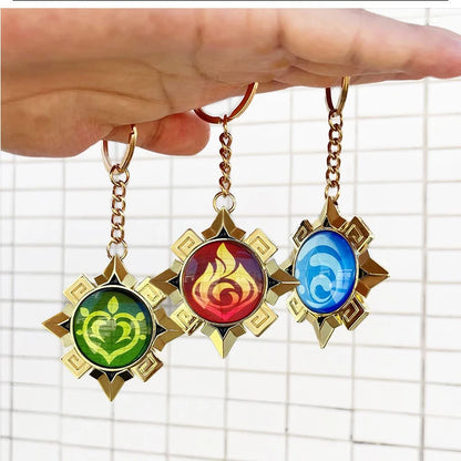 Pendentif Game Impact Natlan Visions Cosplay Fontaine Eye Of God DIY Sac à dos Porte-clés Halloween Lunettes transparentes Cadeaux pour femmes