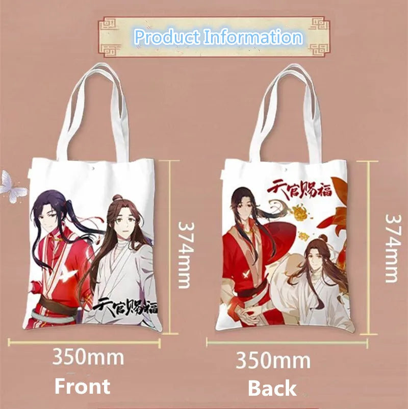 Mo Dao Zu Shi Cosplay Canvas Shoulder Bag Anime Tian Guan Ci Fu Tokyo Revengers Demon Slayer Cute Casual Shopping Bag Handbag