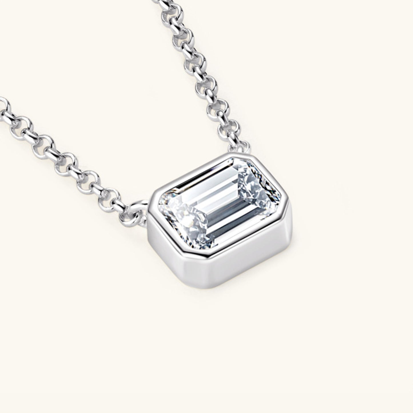 Collier pendentif en argent sterling 925 avec moissanite de 1 carat