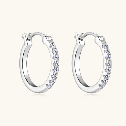 Boucles d'oreilles créoles en argent sterling 925 avec moissanite