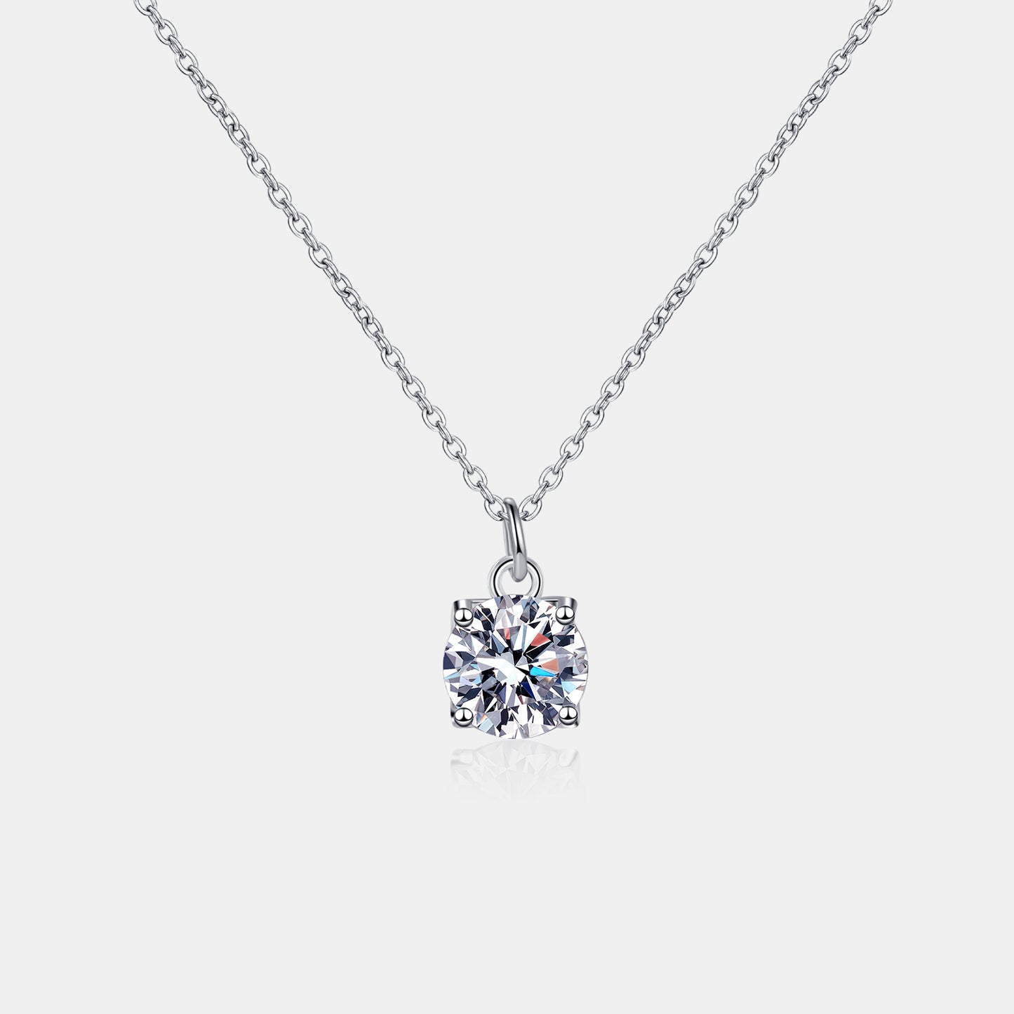 Collier en argent sterling 925 avec moissanite de 1 carat